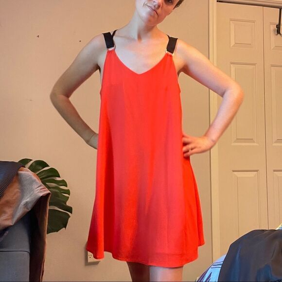 Tucci Orange Tank Shift Dress W/ Back Strappy Detail M - Picture 11 of 16